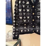 Louis Vuitton 2025 Early Fall Collection 🔍 V-Neck Color-Block Jacquard Fringe Letter Logo Wool Cardigan for Women - Image 13
