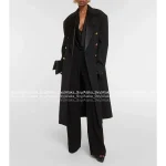 BALMAIN 2025 Fall/Winter Collection 🖤 Heavyweight Imported Australian Wool Melton Double-Breasted Mid-Length Coat for Women - Image 6