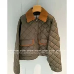 miumiu 2025 Fall/Winter Collection Suede & Quilted Pocket Detail Military Green Insulated Cotton Coat for Women - Image 12