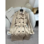 Dior 2025 Early Fall/Winter Collection 🧥 Heavyweight Khaki Embroidered Tie-Waist Long Trench Coat with Flattering Silhouette - Image 14