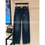 Louis Vuitton 2025 Early Fall Collection 👖 Y+ High-Waist Back Embroidered Letter Logo Straight-Leg Jeans for Women - Slimming & Lengthening
