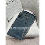 MAISON MARGIELA 2025 Early Fall Collection 👖 Indie Designer High-Waist Fringe Straight-Leg Wide Denim Pants for Women - Image 2