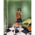 Prada 2025 Early Fall/Winter Collection 🦌 Suede & Pudding Stitch Pullover 100% Wool Sweater - Slimming V-Neck - Image 15