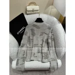 Chanel 2025 Fall/Winter Collection 🩶 Gray V-Neck Colorful Sequins Wool Blend Knit Cardigan for Women - Image 4