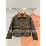 miumiu 2025 Fall/Winter Collection Suede & Quilted Pocket Detail Military Green Insulated Cotton Coat for Women