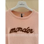 MONCLER 2025 Early Fall/Winter Collection Pink Series 🎀 Jacquard Letter Logo Round Neck Pullover - Wool/Cashmere Blend - Image 2