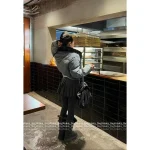 ANNANDELMAN Celebrity Inspired Style 🆕 2025 Fall/Winter Collection Heavyweight Enzyme Washed Denim Puffer Coat with 90% National Standard White Duck Down Fill - Image 5