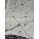 Dior 2025 Fall/Winter Collection 🌷 Round Neck Jacquard Floral Embroidery White Pullover Sweater - 100% Wool - Image 11