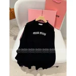 miumiu 2025 Early Fall/Winter Collection 🖤 Classic Letter Logo Round Neck Wool/Cashmere Blend Pullover Sweater for Women - Image 8