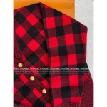 Louis Vuitton 2025 Early Fall/Winter Collection ♥️ Red Plaid Metal Button 100% Imported Wool Knit Cardigan - Image 8