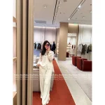 LOROPIANA 2025 Fall/Winter Collection 🤍 Old Money Style Kashmir Cashmere Crochet White Knit Cardigan for Women - Image 6