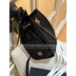 Chanel 25/26 Fall/Winter Collection 🖤 25bag Drawstring Design Chain ⛓️ Logo Caviar Mini Backpack - Image 12