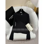 Chanel 2025 Fall/Winter Collection 🤍 Round Neck Stretch Slim-Fit Cotton Sparkle Logo Base Layer Long Sleeve Knit Top - Image 6