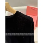 miumiu 2025 Early Fall/Winter Collection 🖤 Classic Letter Logo Round Neck Wool/Cashmere Blend Pullover Sweater for Women - Image 7