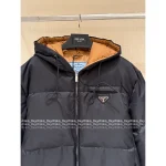 Prada 2025 AW Collection ▶️ Embroidered Badge Logo Hooded Puffer Coat - 90% White Goose Down Fill - Image 14