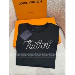 Louis Vuitton 2025 Fall Collection 🔍 Heavyweight Beaded Signature Logo Round Neck Print Plaid Short-Sleeve Tee - Image 4