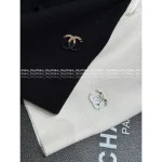 Chanel 2025 Early Fall Collection 🤍 Round Neck Frog Button Embroidery 3D Logo Ribbed Long Sleeve Knit Top - Image 15
