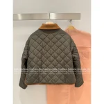miumiu 2025 Fall/Winter Collection Suede & Quilted Pocket Detail Military Green Insulated Cotton Coat for Women - Image 9
