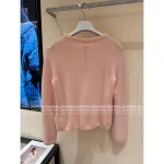 MONCLER 2025 Early Fall/Winter Collection Pink Series 🎀 Jacquard Letter Logo Round Neck Pullover - Wool/Cashmere Blend - Image 15