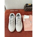 miumiu 2025 Spring/Summer Collection 🆕 Runway Style ~ Tyre Leather Sneakers 👟 Original-Grade Imported Knit Fabric / Suede Leather - 3 Colors Available - Image 2