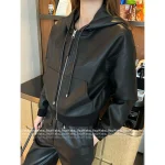Loewe 2025 Early Fall Collection 🔍 Must-Have for Cool Girls! Vegan Leather PU Black Leather Jacket / Casual Leather Pants - Image 8