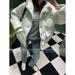 Prada 2025 Early Fall/Winter Collection 🤍 White Pocket Lapel Puffer Coat with 90% National Standard White Goose Down Fill - Image 4
