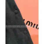 miumiu 2025 Early Fall/Winter Collection 🆕 Leather-Trimmed Lapel Corduroy Pocket Letter Logo Quilted Puffer Coat - Image 4