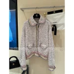 Chanel 2025 Haute Couture Atelier Collection 🌈 Notched Collar & Hand-Crocheted Peter Pan Pocket in Imported Colorful Linen Thread - Crystal Button Knit Cardigan - Image 6