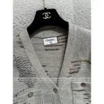 Chanel 2025 Fall/Winter Collection 🩶 Gray V-Neck Colorful Sequins Wool Blend Knit Cardigan for Women - Image 14