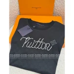 Louis Vuitton 2025 Fall Collection 🔍 Heavyweight Beaded Signature Logo Round Neck Print Plaid Short-Sleeve Tee - Image 3