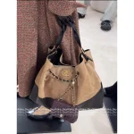 Chanel In Stock 🤎 2025 Atelier Collection Runway Style Suede & Metal Chain ⛓️ Tote - Imported Full-Y Hardware Fabric - Image 11