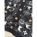Louis Vuitton 2025 Early Fall Collection 🔍 V-Neck Color-Block Jacquard Fringe Letter Logo Wool Cardigan for Women - Image 9