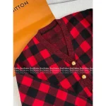 Louis Vuitton 2025 Early Fall/Winter Collection ♥️ Red Plaid Metal Button 100% Imported Wool Knit Cardigan - Image 6