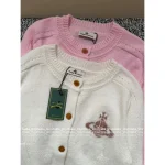 Vivienne Westwood 2025 Early Fall/Winter Collection 🪐 Saturn Jacquard Logo Round Neck Wool Knit Cardigan for Women - Image 15