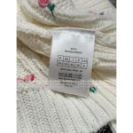 Dior 2025 Fall/Winter Collection 🌷 Round Neck Jacquard Floral Embroidery White Pullover Sweater - 100% Wool - Image 8