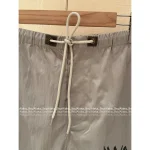 ALEXANDERWANG 2025 ☑️ Drawstring Waist Gray Tone Print Letter Logo Casual Wide-Leg Cargo Pants for Women - Image 13