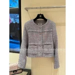 Chanel 2025 Fall/Winter Collection 💜 Lavender Purple Tweed Blazer / Pencil Skirt with Woven Pocket Detail - Image 15