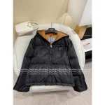 Prada 2025 AW Collection ▶️ Embroidered Badge Logo Hooded Puffer Coat - 90% White Goose Down Fill - Image 12