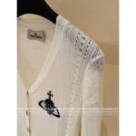 Vivienne Westwood 2025 Early Fall/Winter Collection 🪐 V-Neck Lambswool Jacquard & Embroidered Logo Knit Cardigan - Image 8