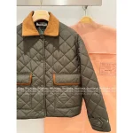 miumiu 2025 Fall/Winter Collection Suede & Quilted Pocket Detail Military Green Insulated Cotton Coat for Women - Image 7