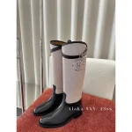 Hermes Fall/Winter New Arrival Ultimate Staple 👑 Kelly Jumping Canvas & Leather Knee-High Boots - Image 18