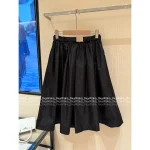 Prada 2025 Early Fall Collection ▶️ Belted Puff Skirt Slimming & Figure-Flattering ~ Black Recycled Nylon Fabric