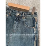 MAISON MARGIELA 2025 Early Fall Collection 👖 Indie Designer High-Waist Fringe Straight-Leg Wide Denim Pants for Women - Image 10