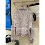 Chanel 2025 Haute Couture Atelier Collection 🌈 Notched Collar & Hand-Crocheted Peter Pan Pocket in Imported Colorful Linen Thread - Crystal Button Knit Cardigan - Image 15