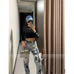 CHROME HEARTS Lisa's Same Style 🖤 2025 Early Fall Collection Cuff Flame Print Logo Cropped Slim-Fit Long Sleeve T-Shirt for Women - Image 2