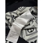 Louis Vuitton 2025 Early Fall Collection 🔍 V-Neck Color-Block Jacquard Fringe Letter Logo Wool Cardigan for Women - Image 7