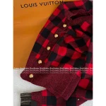 Louis Vuitton 2025 Early Fall/Winter Collection ♥️ Red Plaid Metal Button 100% Imported Wool Knit Cardigan - Image 4