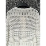 LOROPIANA 2025 Fall/Winter Collection 🤍 Old Money Style Kashmir Cashmere Crochet White Knit Cardigan for Women - Image 2
