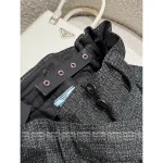 Prada 2025 Early Fall/Winter Collection ☑️ Gray Wool Blend High-Waist Pleated Skirt for Women - Image 4