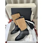 Chanel 2025 Fall/Winter Atelier Collection 👢 Patchwork Suede Mid-Calf Martin Boots for Women - Image 3